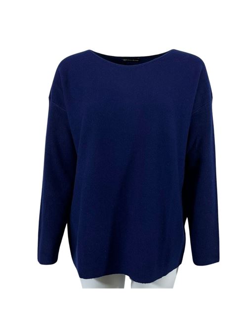 MAGLIA DONNA SCOLLO A BARCA BLU ESSENTIEL STUDIO | LMD033BLU